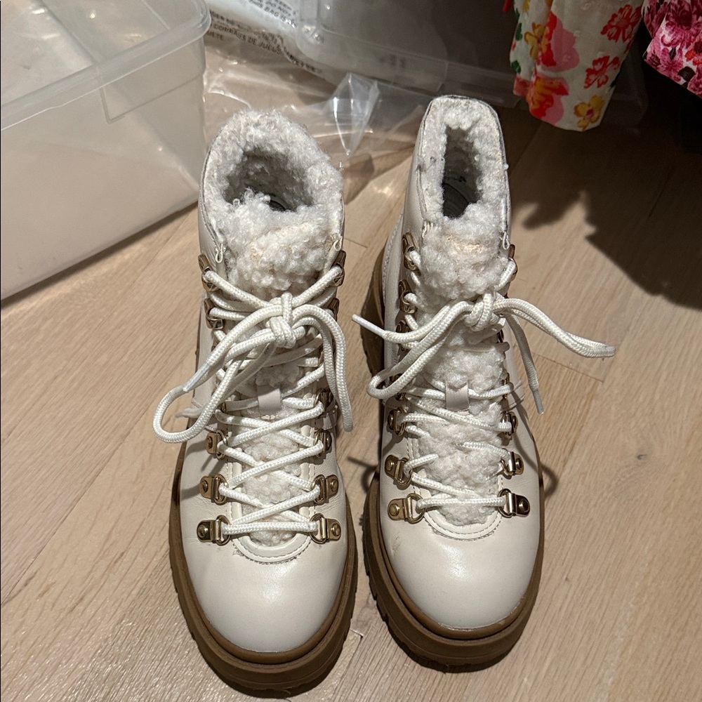 Aqua White and Brown Women's Boots